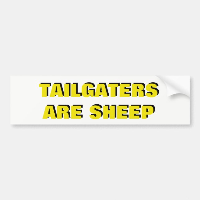 Pegatina Para Coche Tailgaters es amarillo y negro de las ovejas (Frente)