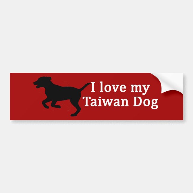 Pegatina Para Coche Taiwan Dog Love (Frente)