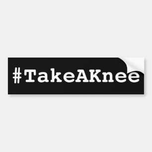 Pegatina Para Coche #TakeAKnee, texto blanco en negrita sobre negro