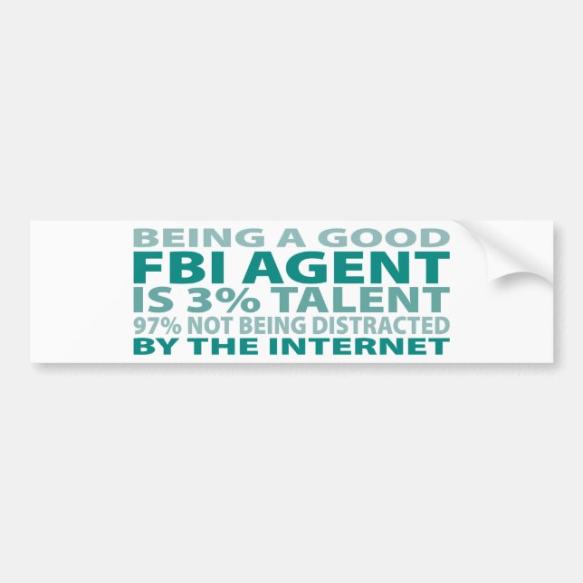 Pegatina Para Coche Talento del agente del FBI el 3% (Frente)