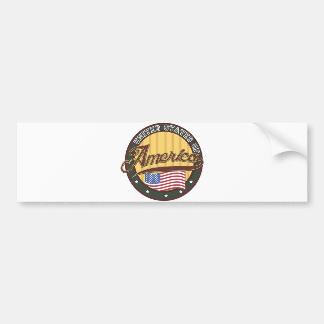 Pegatina Para Coche Tarjeta de Estados Unidos (Frente)