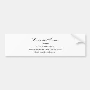 PEGATINA PARA COCHE TARJETA DE NEGOCIO SIMPLE PERSONALIZADA