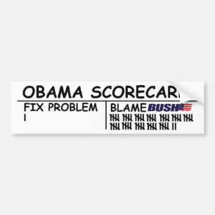Pegatina Para Coche Tarjeta de puntuación de Obama - actualizada