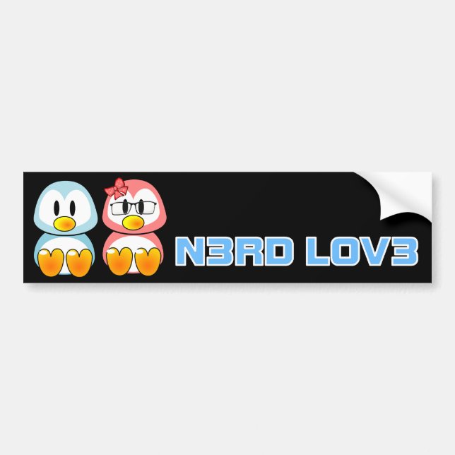 Pegatina Para Coche Tarjeta del día de San Valentín del empollón: El (Frente)