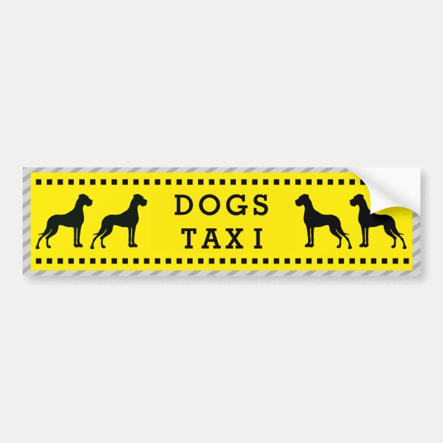 Pegatina Para Coche Taxi de los perros de great dane (Frente)