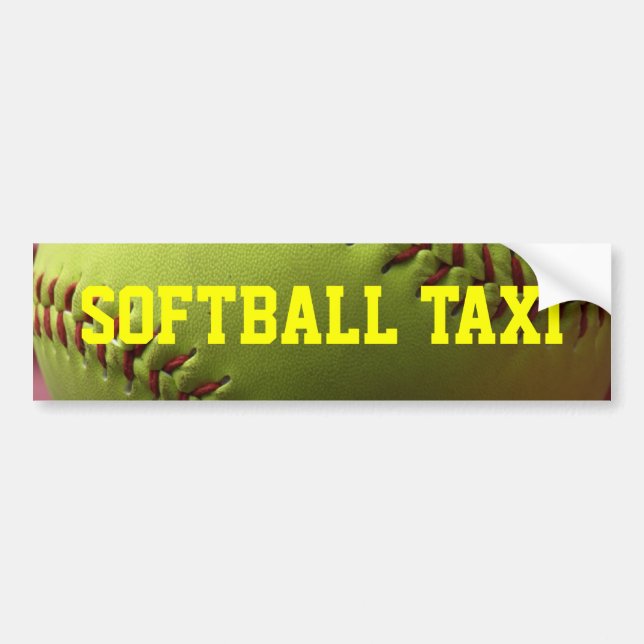 Pegatina Para Coche Taxi del softball (Frente)