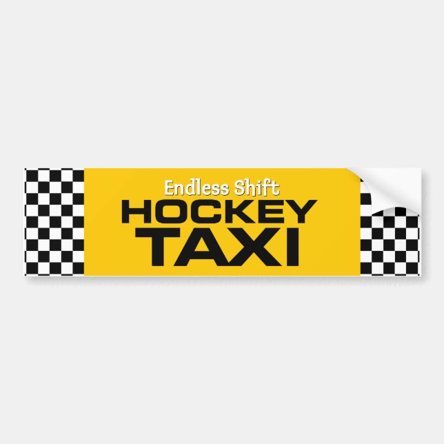 Pegatina Para Coche Taxi sin fin del hockey del cambio (Frente)
