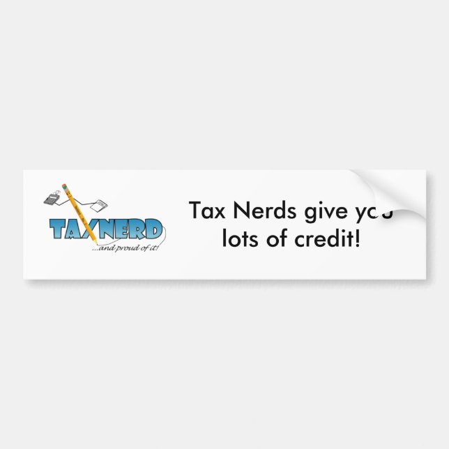 Pegatina Para Coche TaxNerd Bumpersticker 2 (Frente)