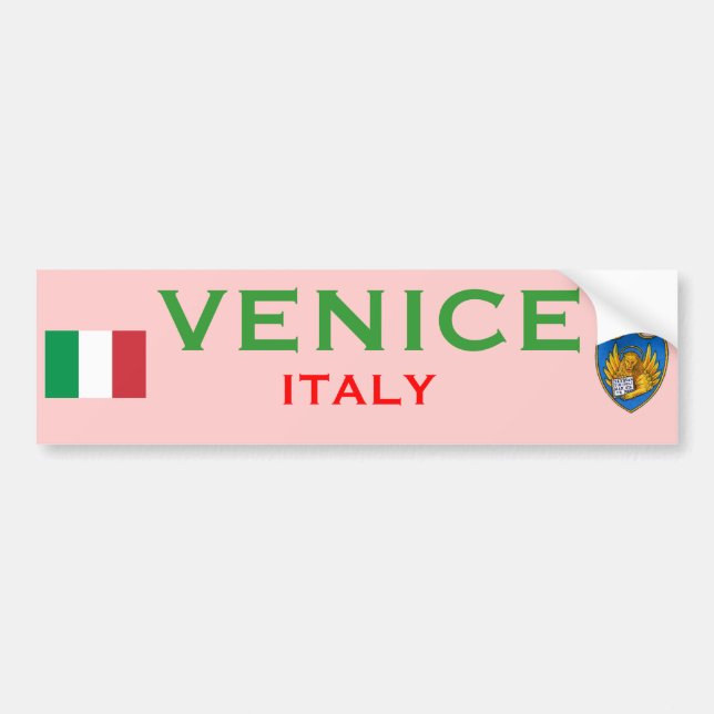 Pegatina Para Coche Taza de Venecia (Italia) (Frente)
