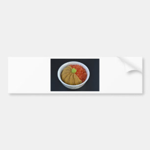 Pegatina Para Coche Tazón de Arroz de Erizo de Huevas de Salmón Comida