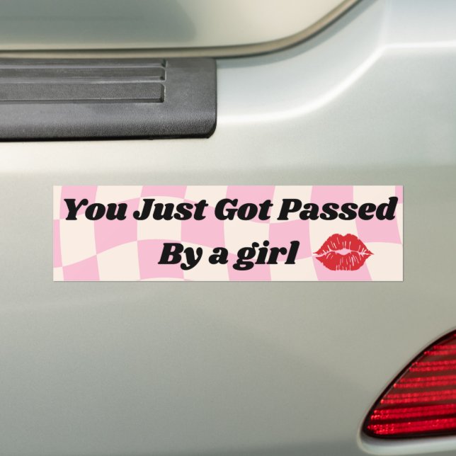 Pegatina Para Coche Te acaba de pasar un Chica, gracioso (en coche)