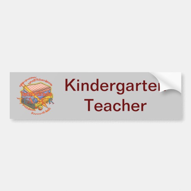 Pegatina Para Coche Teacher de kindergarten Motto (Frente)