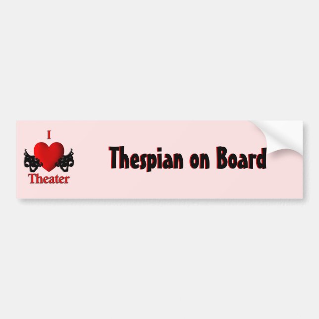 Pegatina Para Coche Teatro I Heart (Frente)