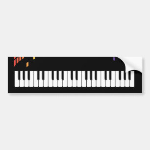 Pegatina Para Coche Teclado instrumental de piano musical multicolor