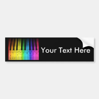 Pegatina Para Coche Teclado y notas de piano del arco iris