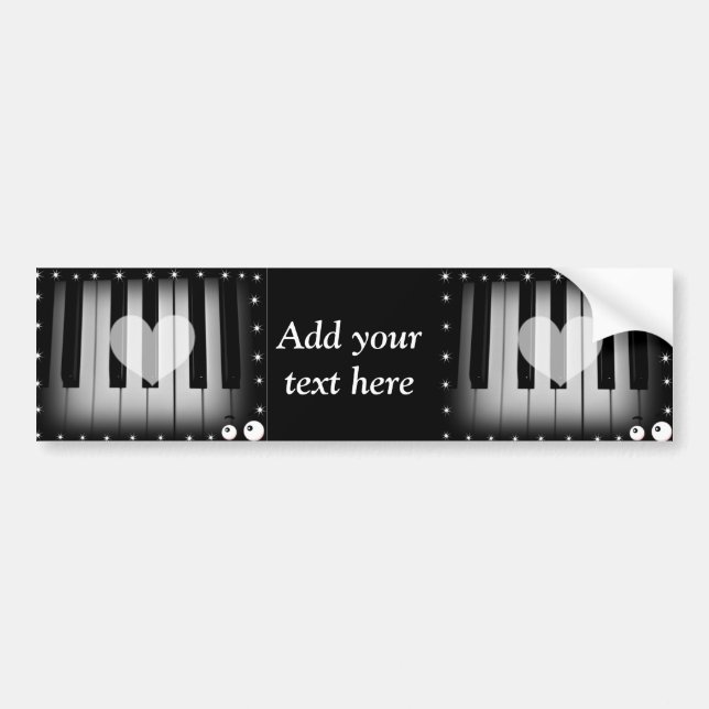 Pegatina Para Coche Teclas de amor_ (Frente)