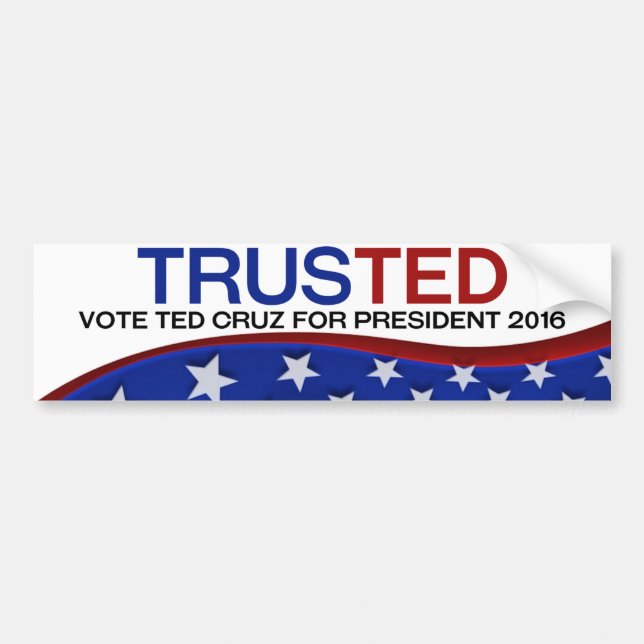 Pegatina Para Coche Ted Cruz DE CONFIANZA (Frente)