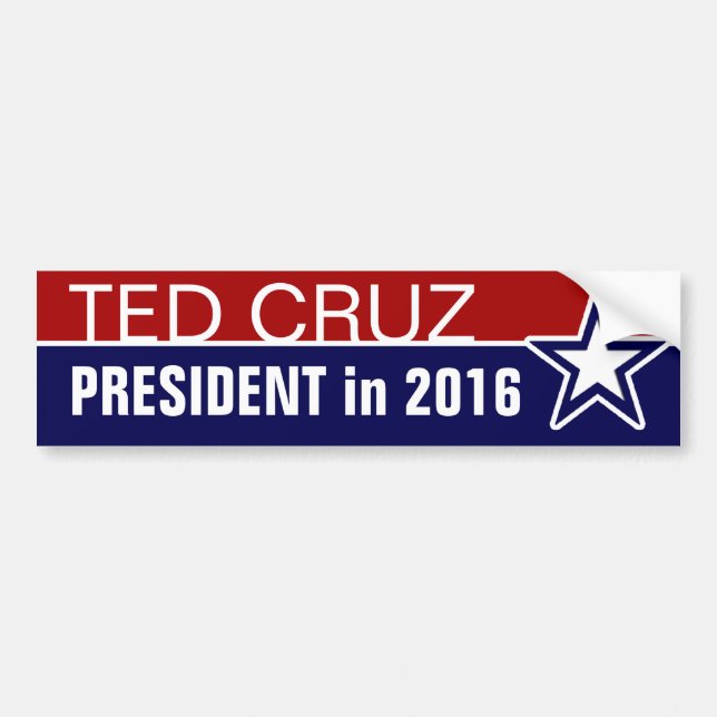 Pegatina Para Coche Ted Cruz en 2016 (Frente)