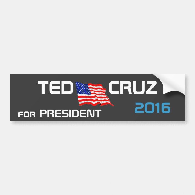 Pegatina Para Coche Ted Cruz para el presidente 2016 (Frente)