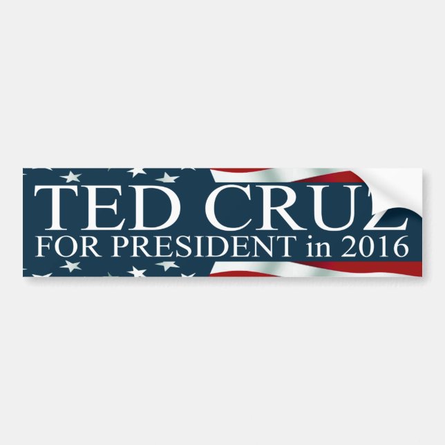 Pegatina Para Coche Ted Cruz para el presidente 2016 (Frente)