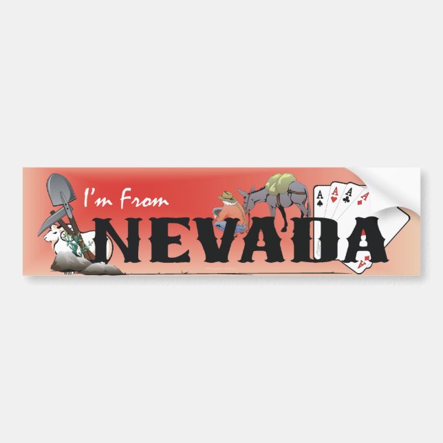 Pegatina Para Coche TEE, soy de Nevada (Frente)