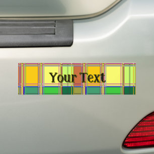 Pegatina Para Coche Tela Colorida Caribeña Madras Tartán