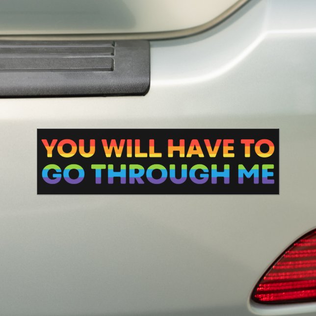 Pegatina Para Coche Tendrás Que Pasar Por Mi Aliado LGBTQ (en coche)