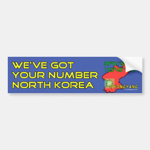 Pegatina Para Coche Tenemos su número Corea del Norte