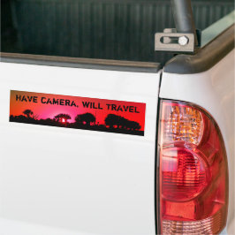 Pegatina Para Coche "Tengo cámara, viajaré Pegatina"