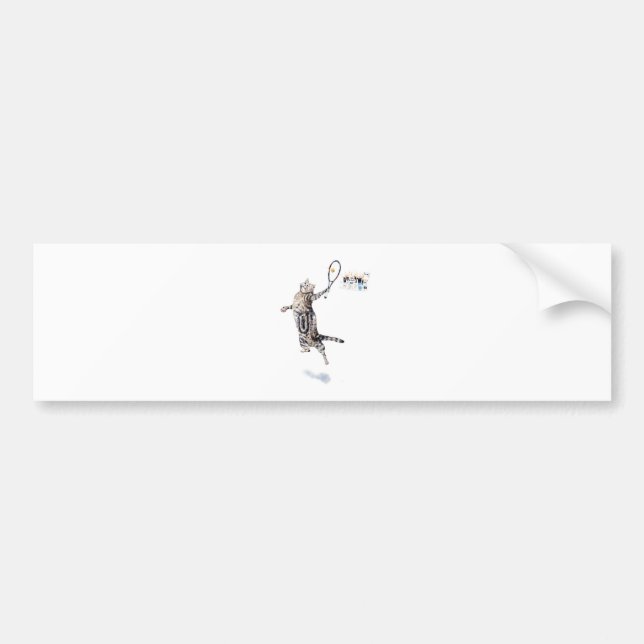 Pegatina Para Coche Tenis de juego de gatos (Frente)