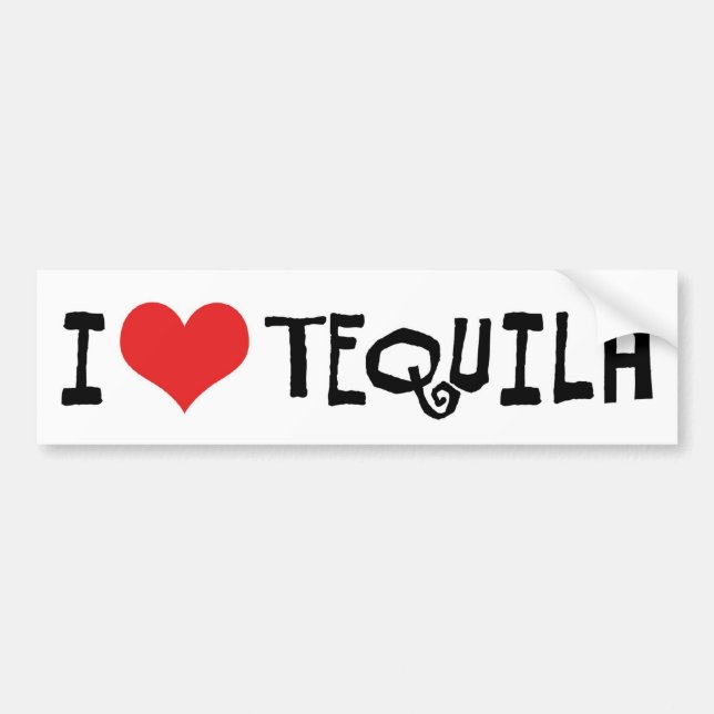 Pegatina Para Coche Tequila Corazón que Amo (Frente)