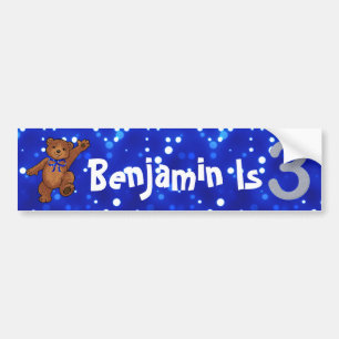 Pegatina Para Coche Tercer oso cumpleaños