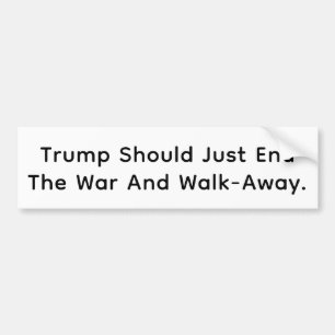 Pegatina Para Coche Termina la guerra, Trump. Hankamer Artjunkhaus Art