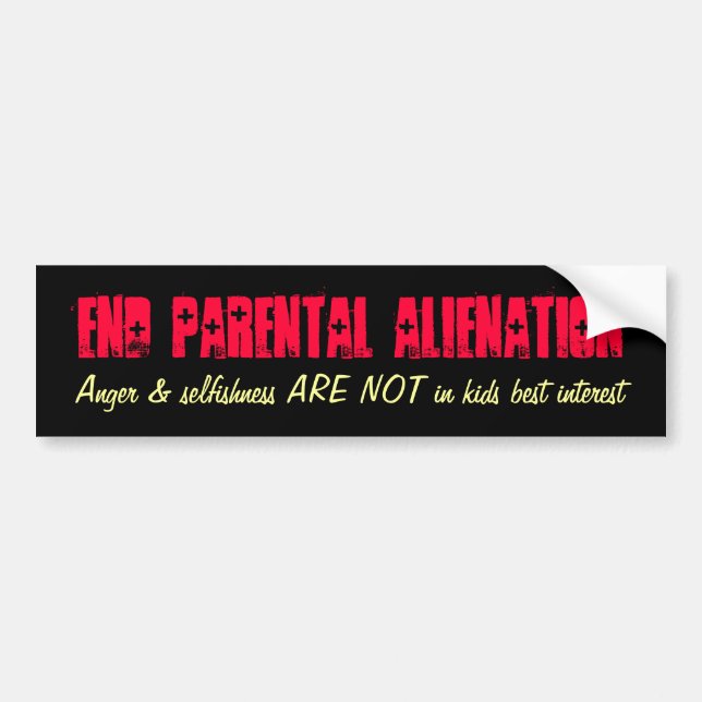 Pegatina Para Coche Terminar con la alienación parental, ira y egoísmo (Frente)