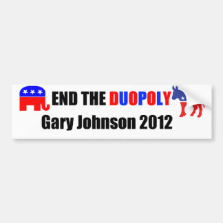 Pegatina Para Coche Termine el duopolio - Gary Johnson 2012