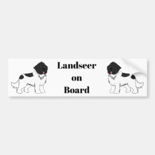 Pegatina Para Coche Terrestres a bordo del Landseer Newfoudland