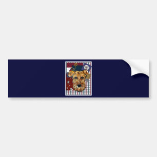 PEGATINA PARA COCHE TERRIER AIREDALE