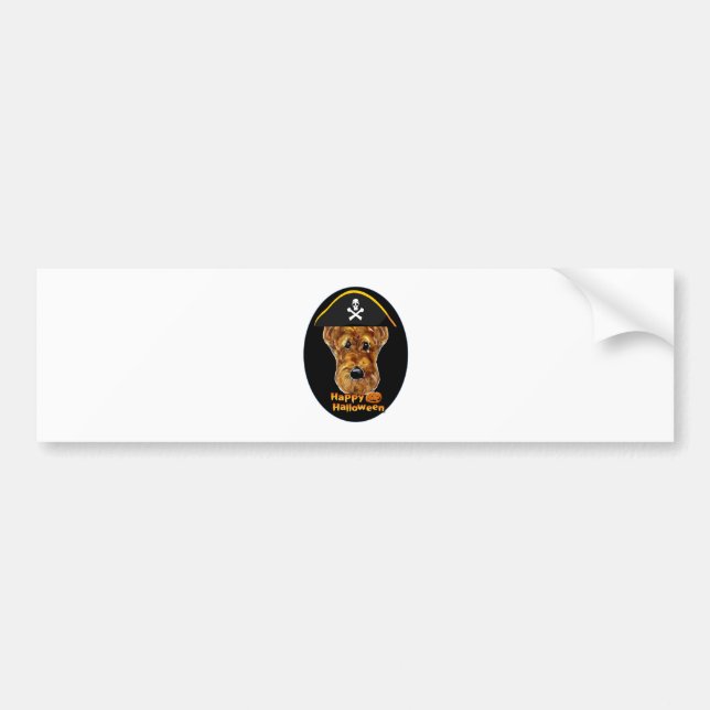 PEGATINA PARA COCHE TERRIER AIREDALE (Frente)