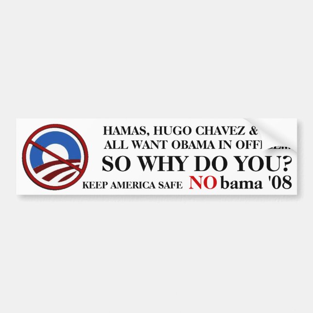 Pegatina Para Coche Terroristas de NObama (Frente)