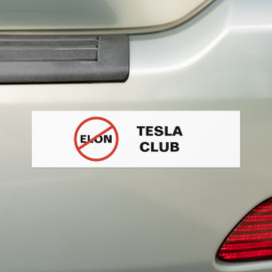 Pegatina Para Coche Tesla - CLUB ANTI ELON TESLA