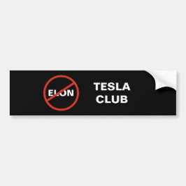Pegatina Para Coche Tesla - CLUB ANTI ELON TESLA - negro