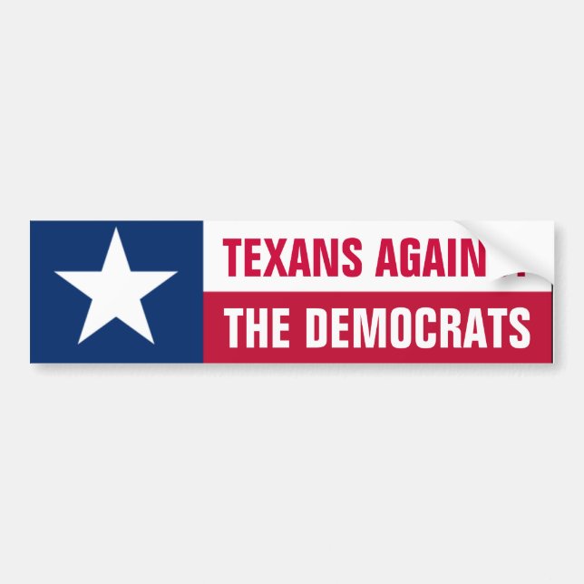 Pegatina Para Coche Texans contra Demócratas (Frente)