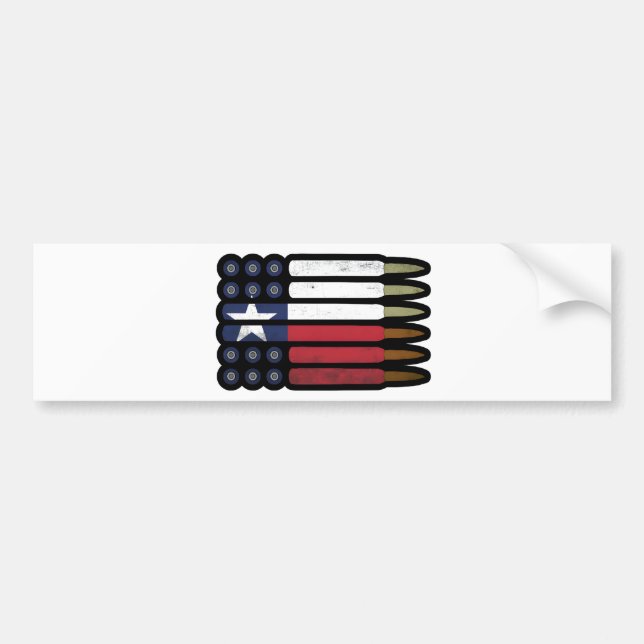 Pegatina Para Coche Texas Bullet Ammo Texan State Flag Bumper Sticker (Frente)