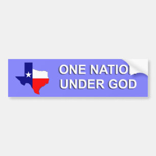 Pegatina Para Coche Texas - Una Nación Bajo Dios