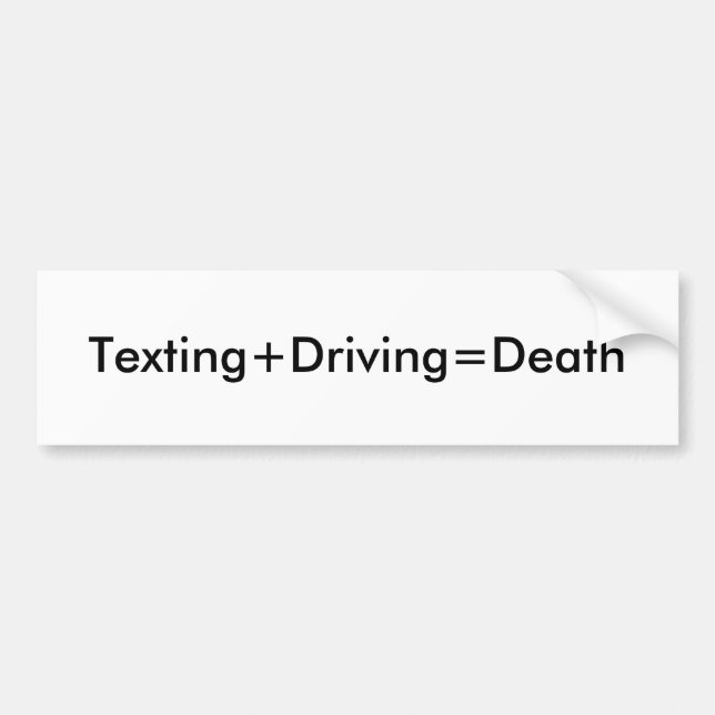 Pegatina Para Coche Texting+Driving=Death (Frente)