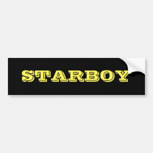 Pegatina Para Coche Texto adaptable de STARBOY en un fondo negro