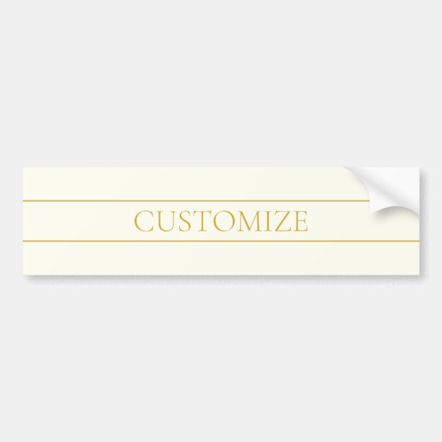 Pegatina Para Coche Texto de Personalizable simple y elegante | Gold O (Frente)