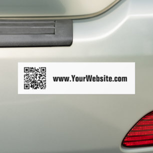 Pegatina Para Coche Texto del sitio web del código QR en blanco y negr