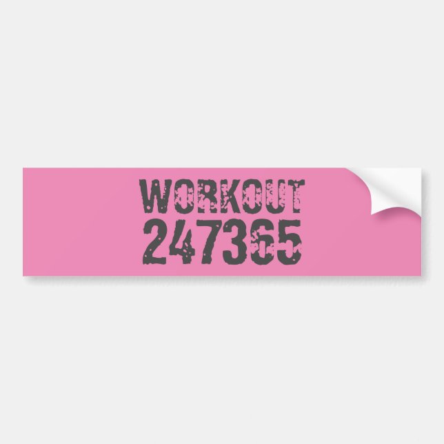 Pegatina Para Coche Texto desgastado y raspado Workout 247365 rosa (Frente)