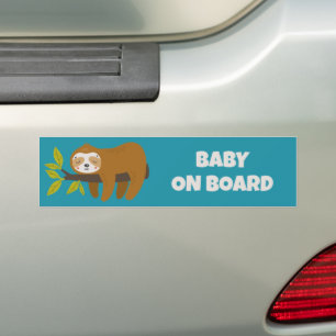 Pegatina Para Coche Texto personalizado y color adorable perezoso